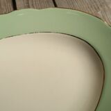 Oval Ceramics Plate Villeroy Boch Green Edge Mint and Gold