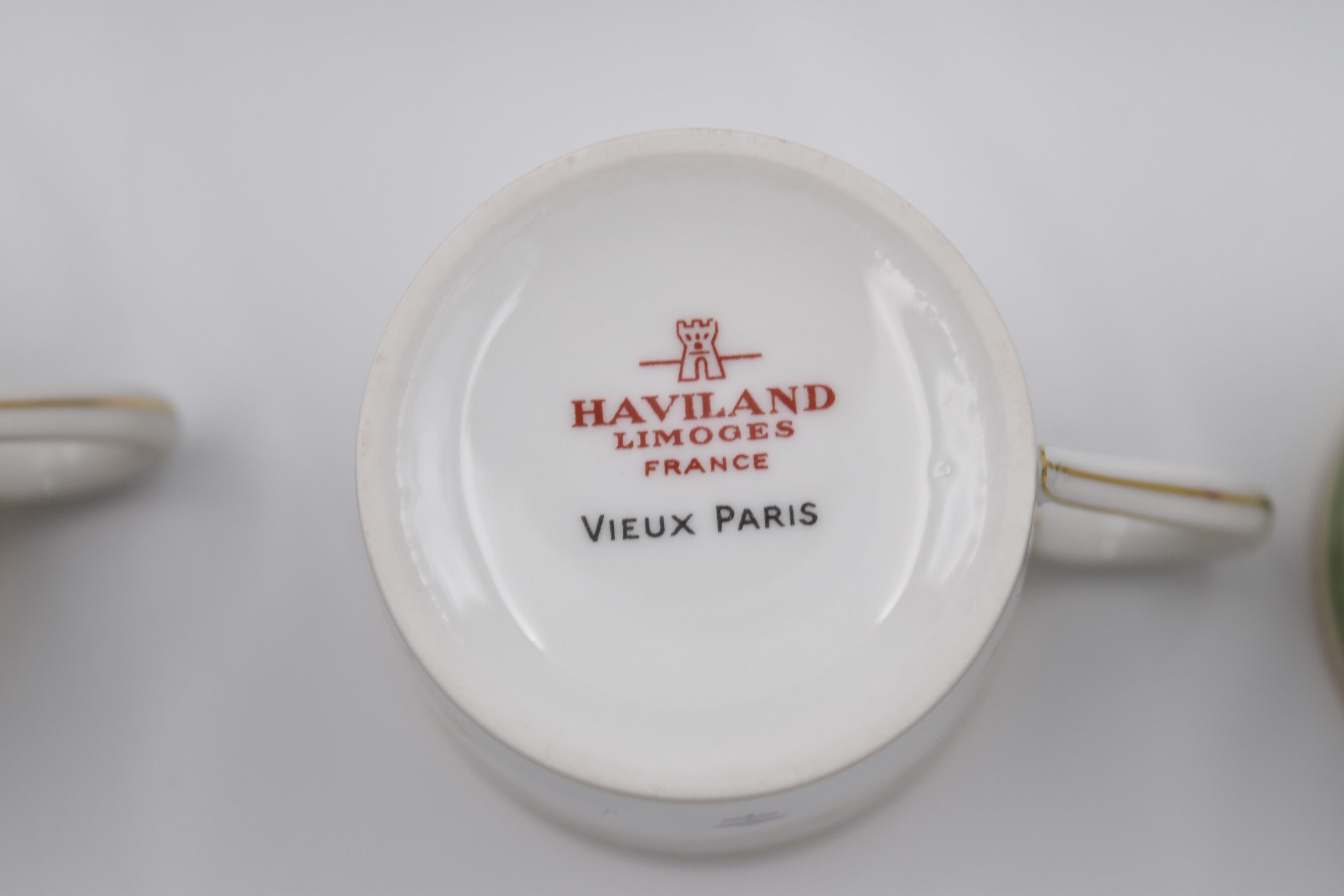 8 porcelain cups and coffee cups from Limoges Haviland Vieux Paris