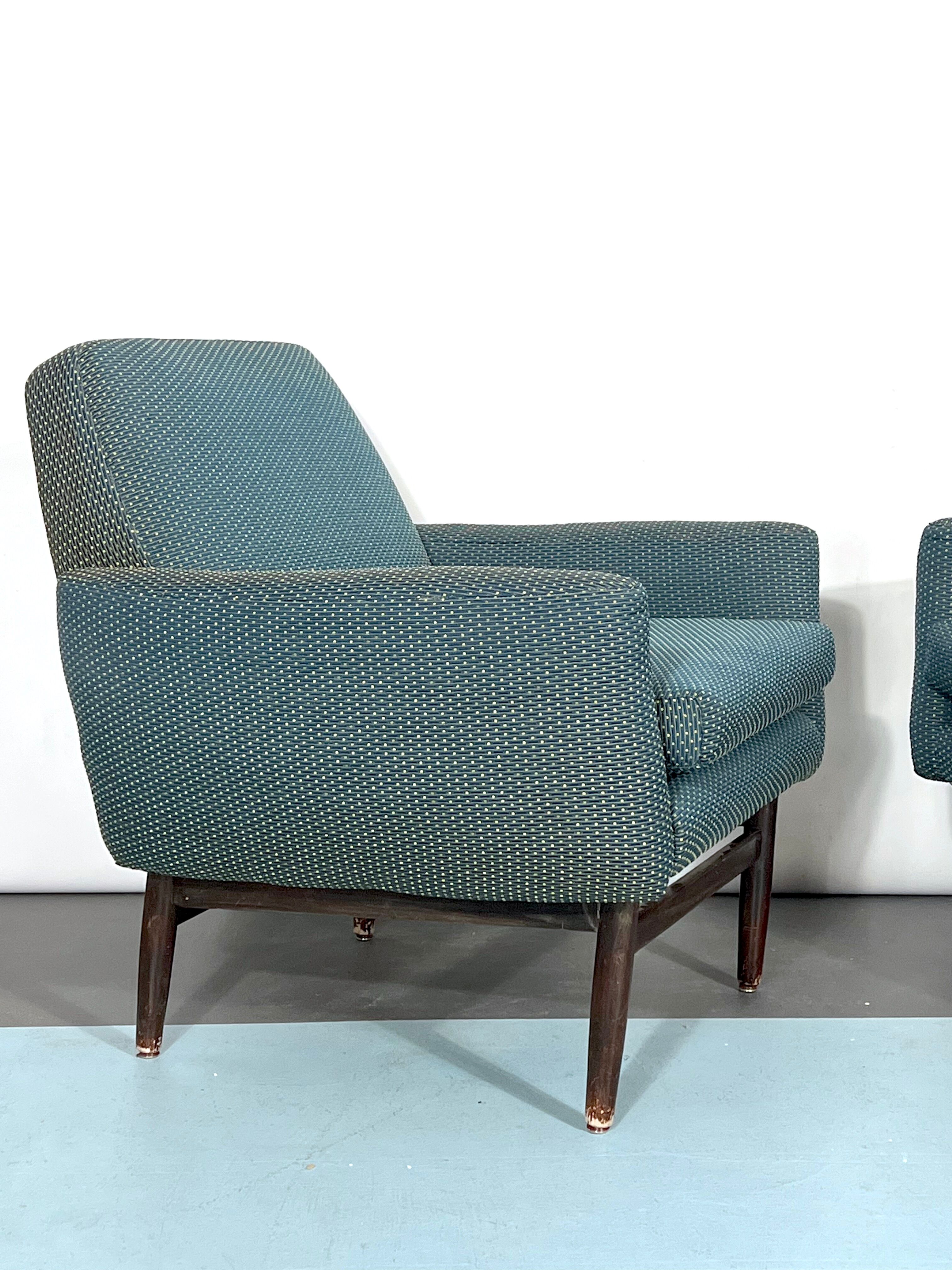 Italian Mid-century wood modern armchairs from 60s