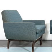 Italian Mid-century wood modern armchairs from 60s