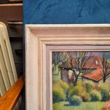 Oil on canvas landscape in the countryside