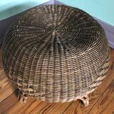 Ottoman stool in rattan from the 60s