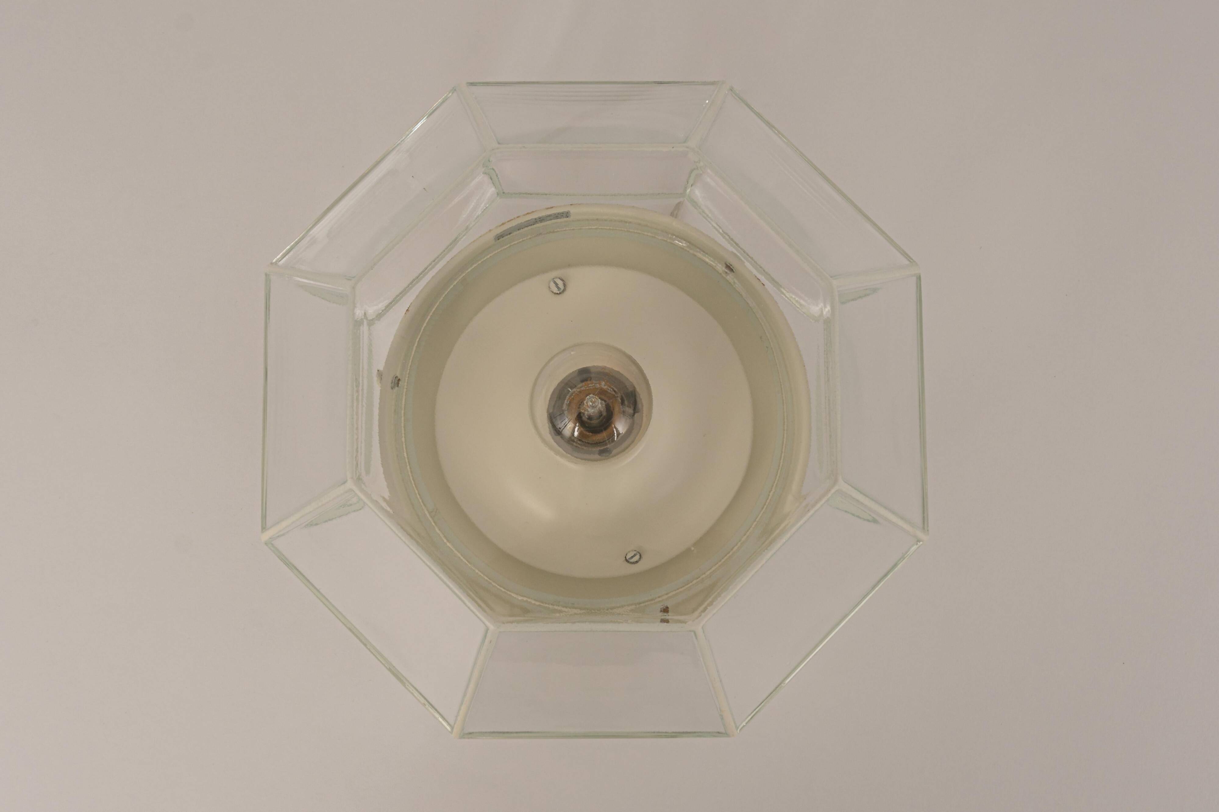 white glass ceiling lights by Limburg, Germany, 1960s.