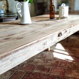 Farmhouse table in solid oak and pine, raw, washed, 212x93