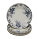 6 Flat plates Terre de Fer Boulenger - co. Choisy Le Roi - Floral motifs