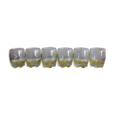 6 yellow shooter glasses / liquor
