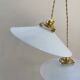 Pair of vintage white opaline pendant lights