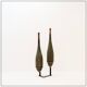 Pair of large wooden practice skittles on a base, early 20th century