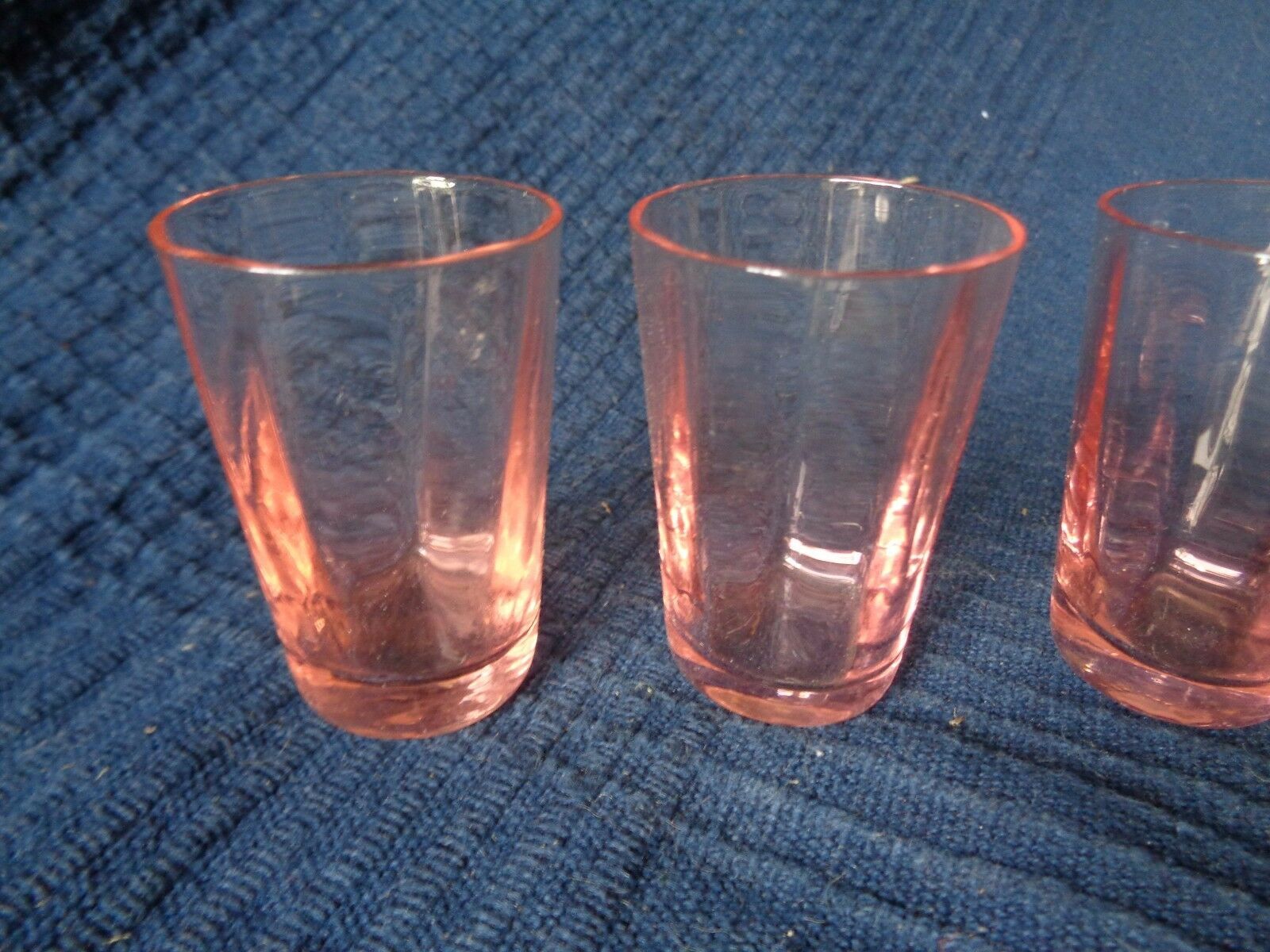 Lot 6 small glasses handmade pink bubble aperitif digestive vintage murano