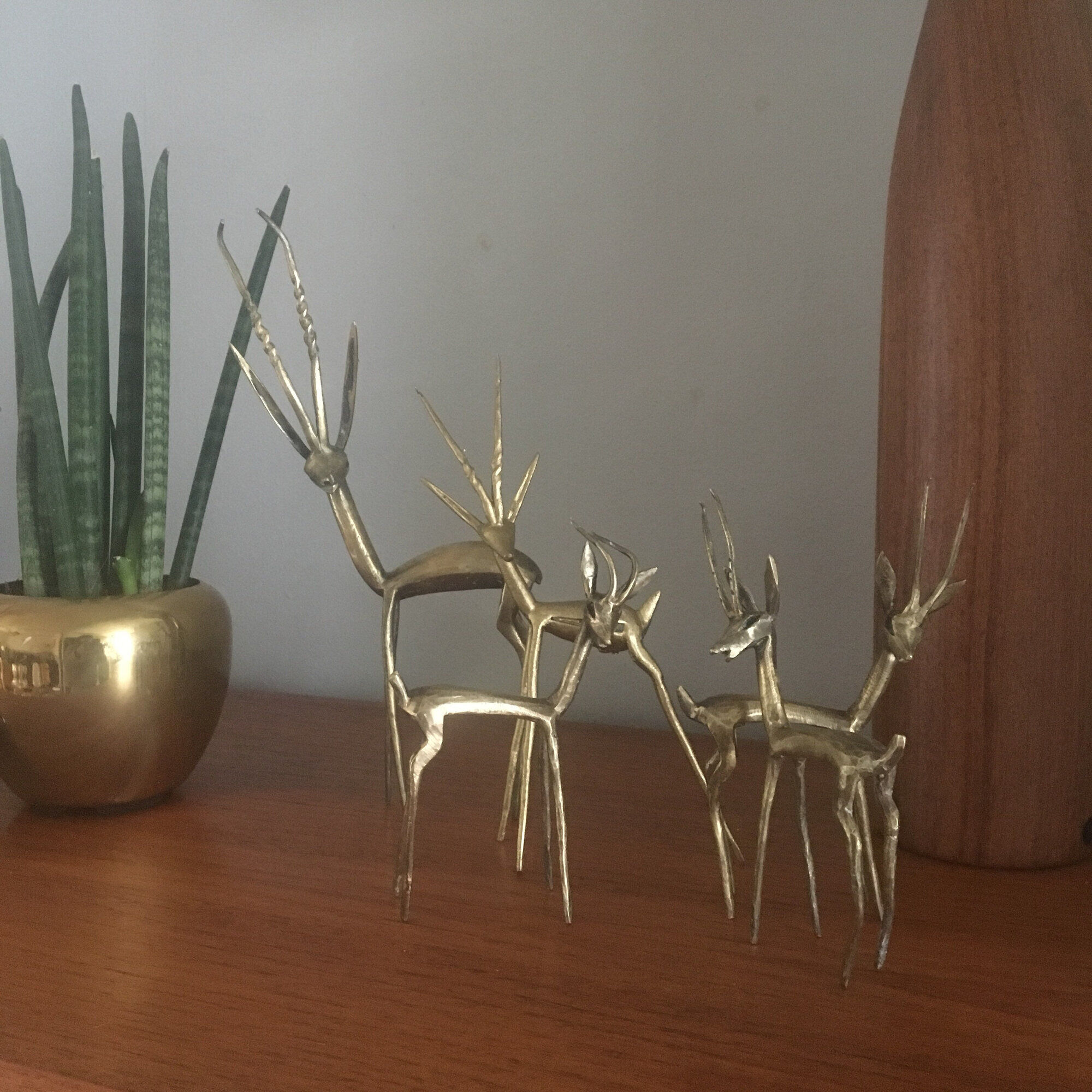 Gazelle or Antelope brass statues