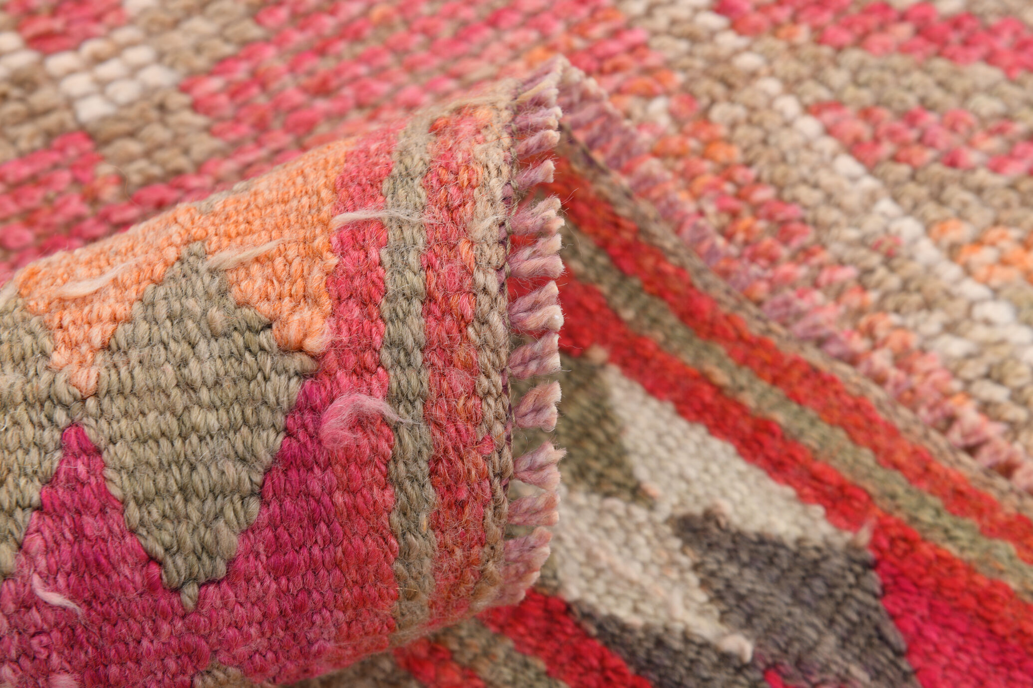 3x9 Shades Of Red Turkish Runner Rug, 83x290Cm