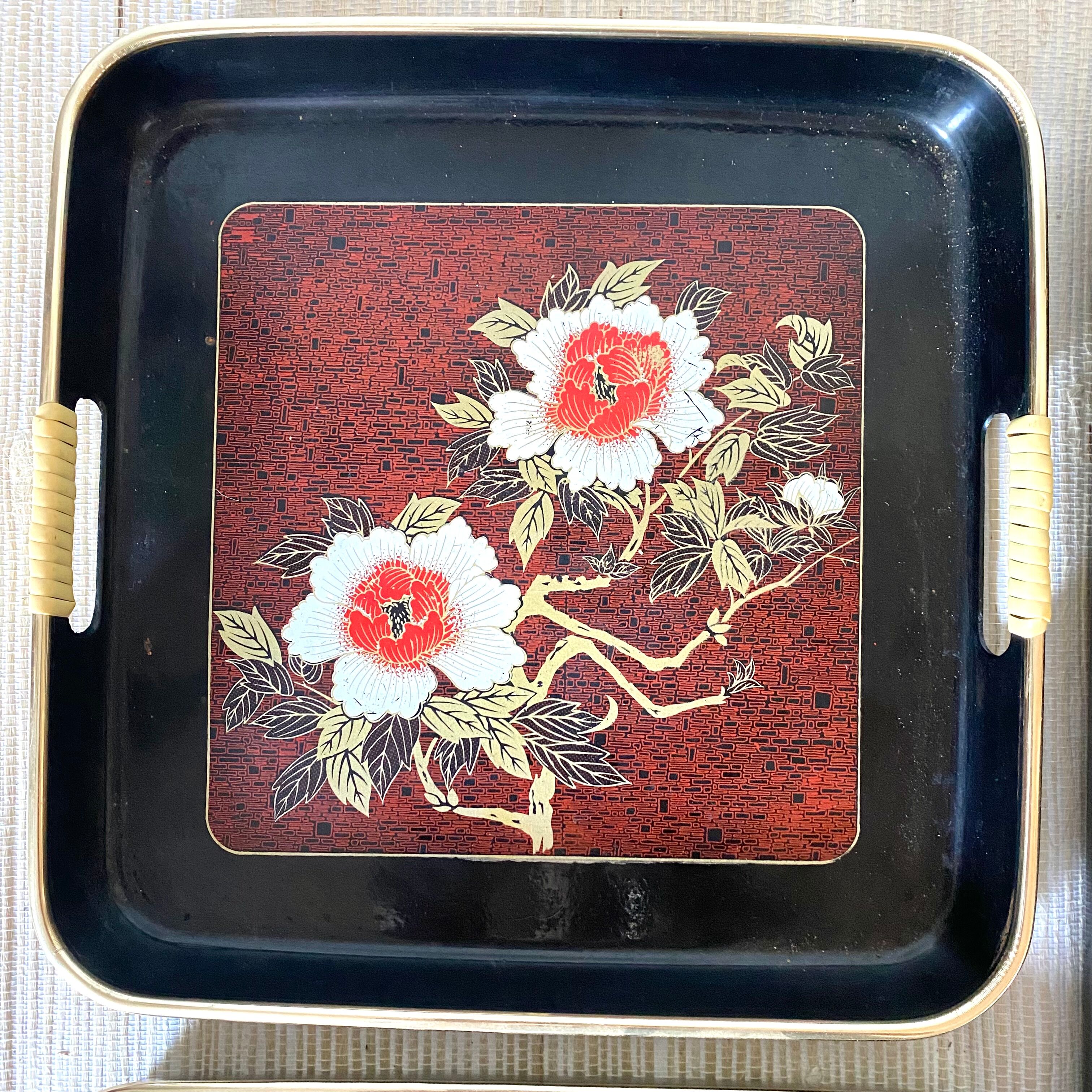Japanese lacquered wood tops, 80s