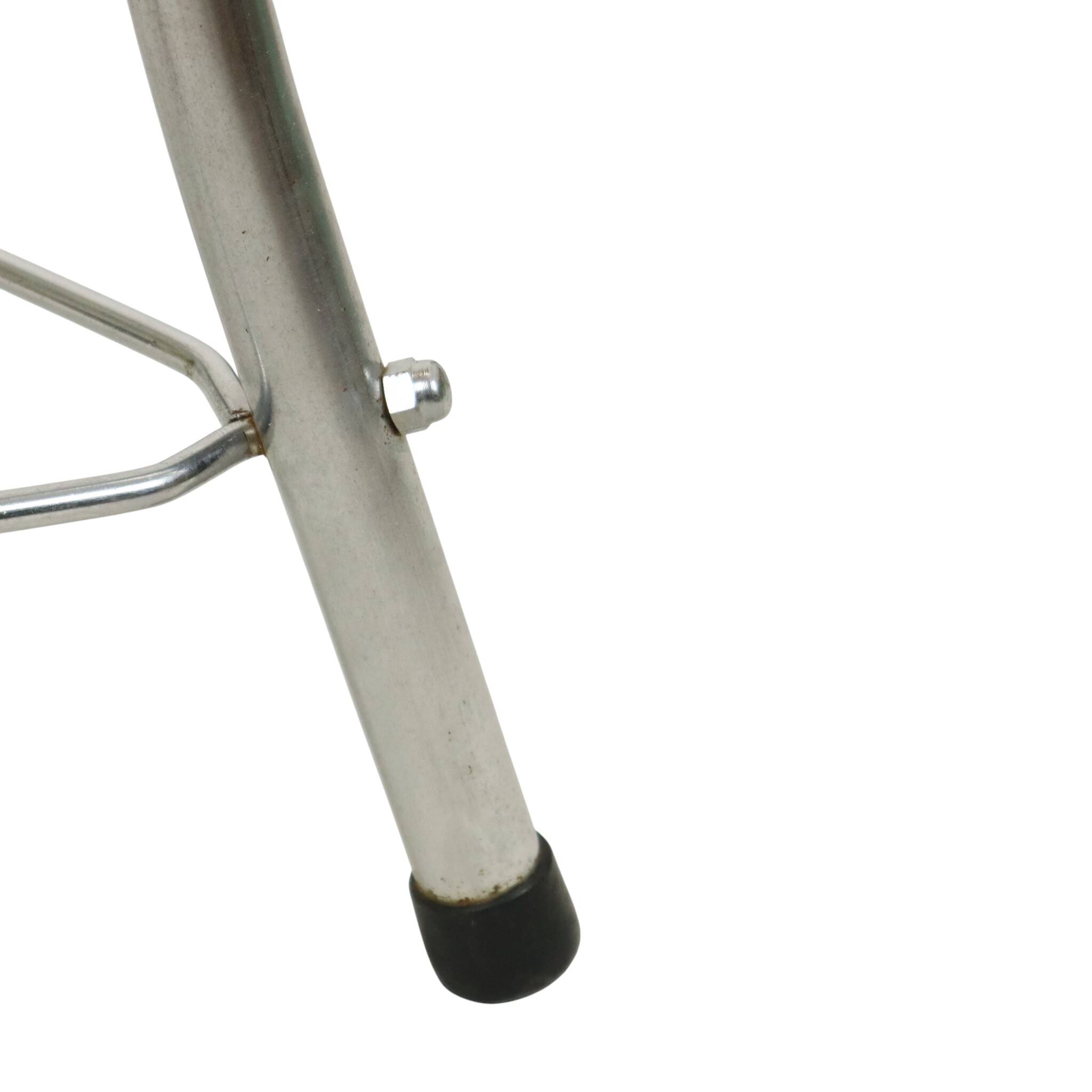 1950s Brabantia Stool Red Faux Leather and Chrome