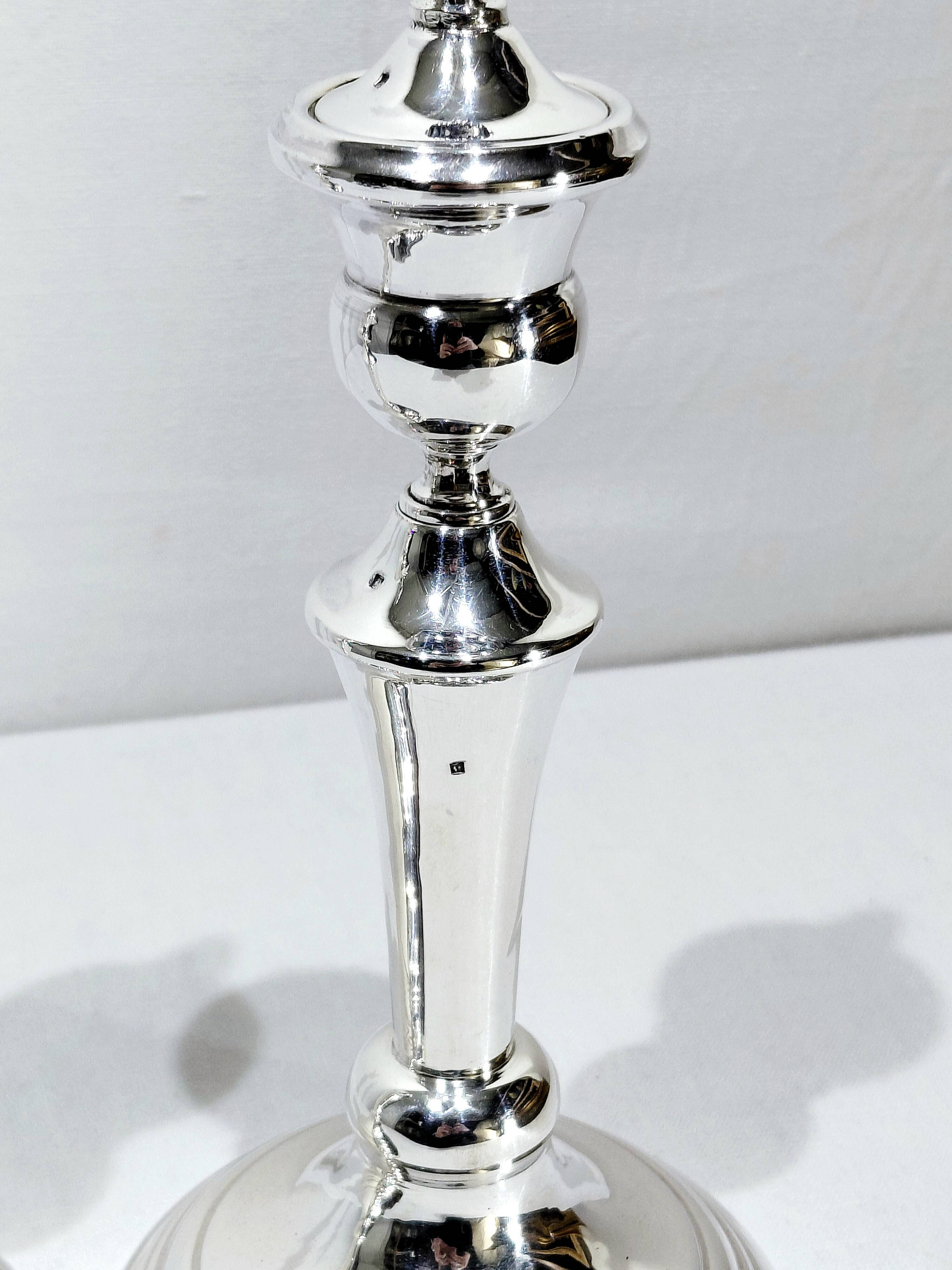 Pair of Silver Candle Holders Egypt