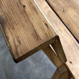 Paire de bancs en bois