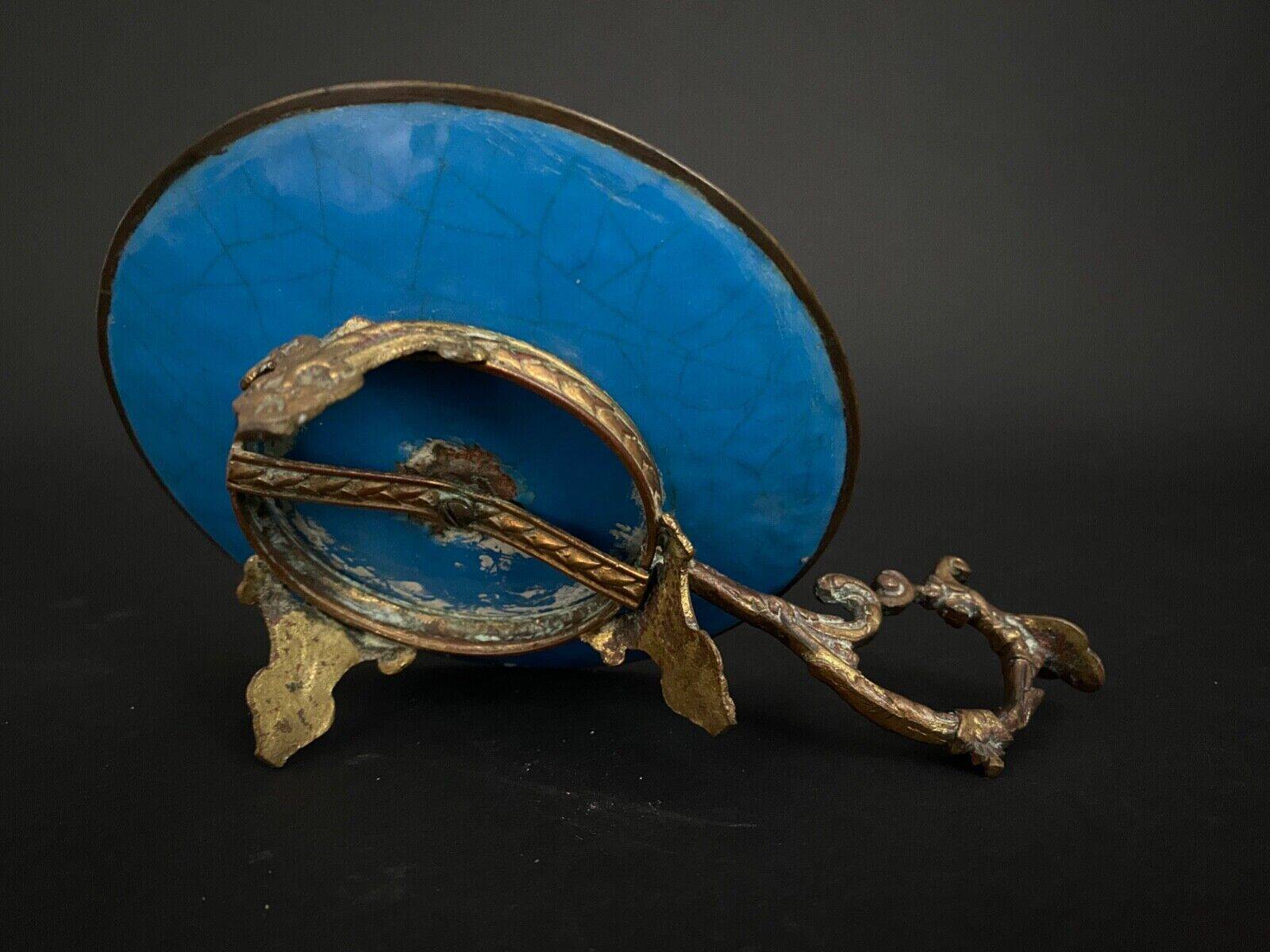 Napoleon III hand candle holder in cloisonné bronze, late 19th century