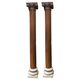 19th Century Italian Architectural Corinthian Wood Columns on Sandstone Plinths, Set of 2