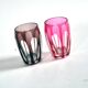 Saint-Louis lot de 2 verres à liqueur shooter en cristal doublé overlay rouge
