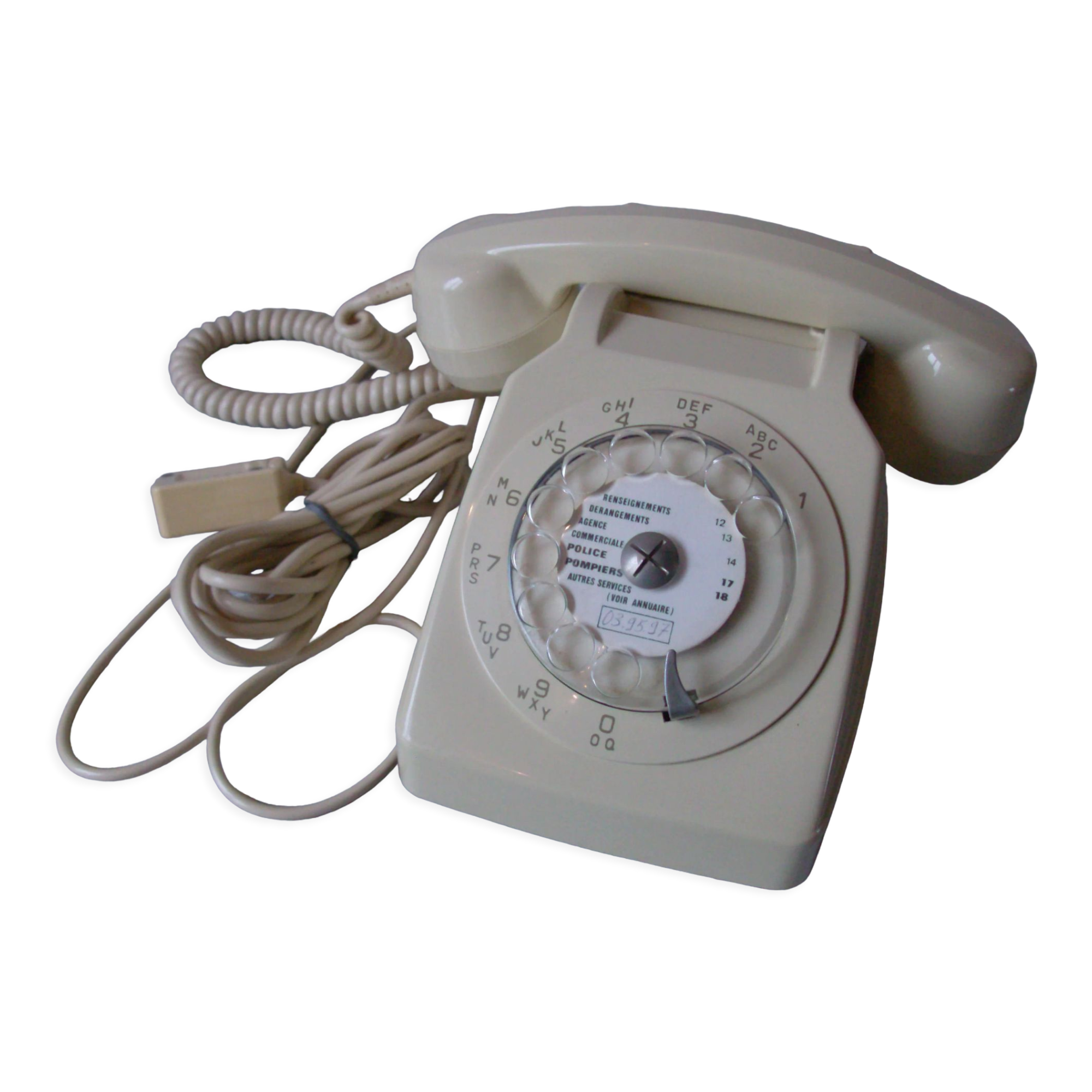 Old phone SO.CO.TEL 63 from 1982 ivory model with dial