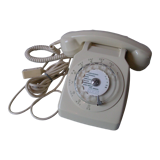 Old phone SO.CO.TEL 63 from 1982 ivory model with dial