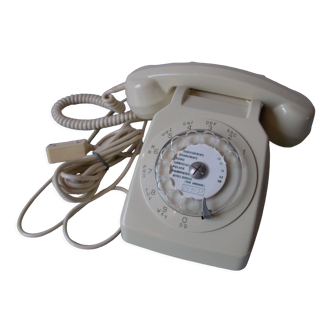 Old phone SO.CO.TEL 63 from 1982 ivory model with dial