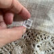 Linen tablecloth with embroidered flowers