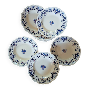 11 assiettes creuses "Rouennais " de Longchamp 