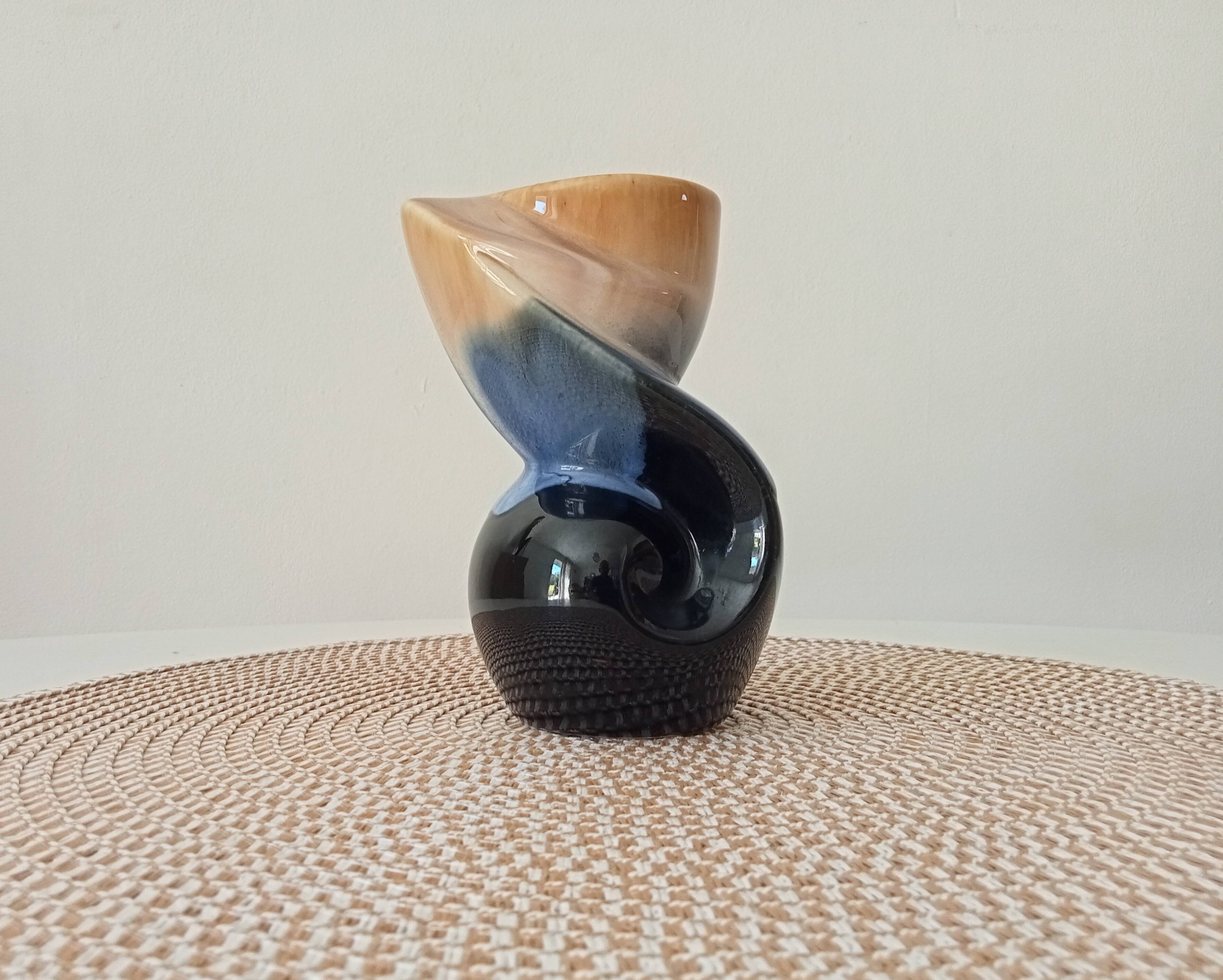 Vintage twist vase in Vallauris style