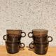 6 tasses à café en verre fumé vintage