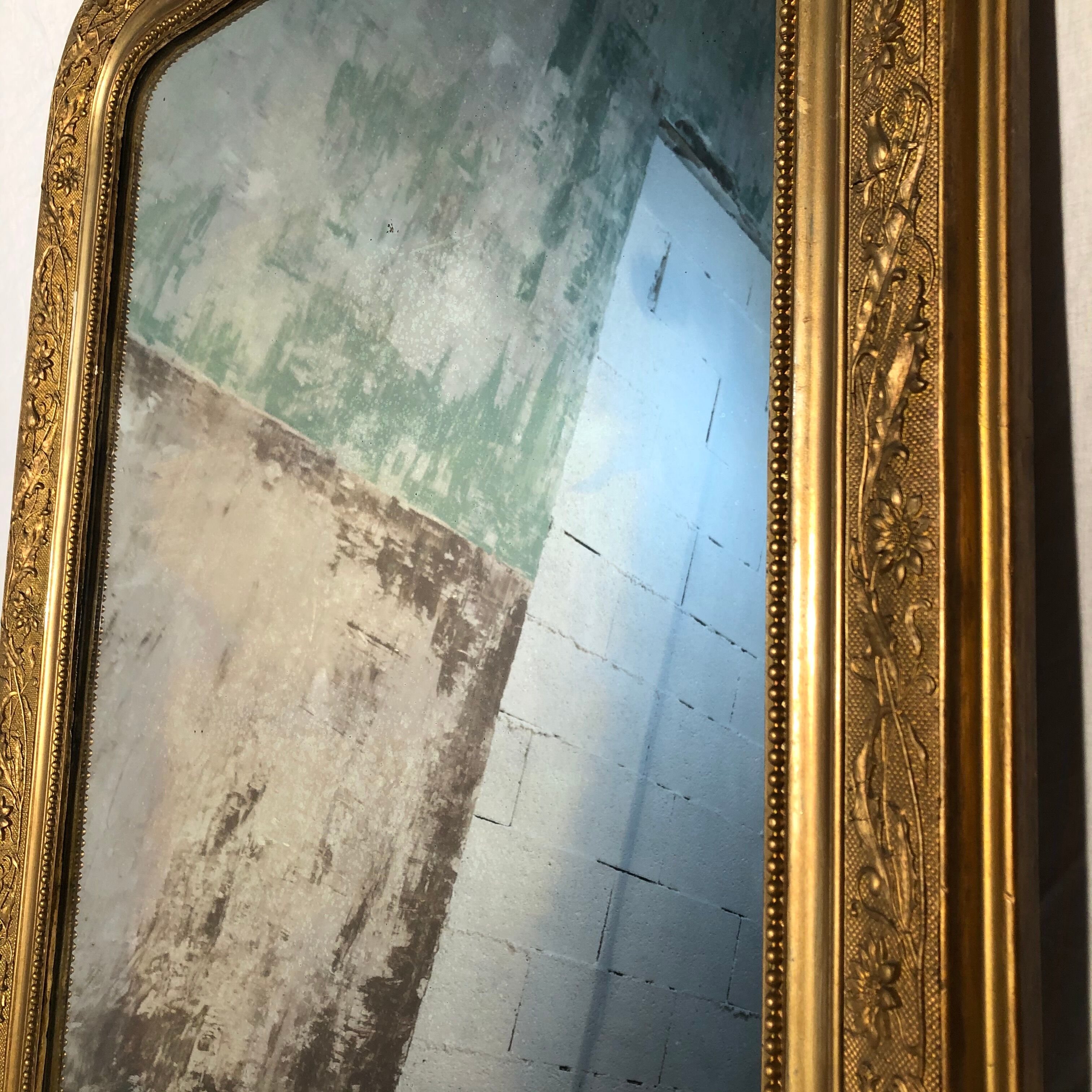 Former Louis Philippe mirror, mercury ice, 97x71cm