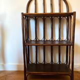 Vintage rattan bookcase