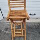2 bamboo rattan stools from 1980