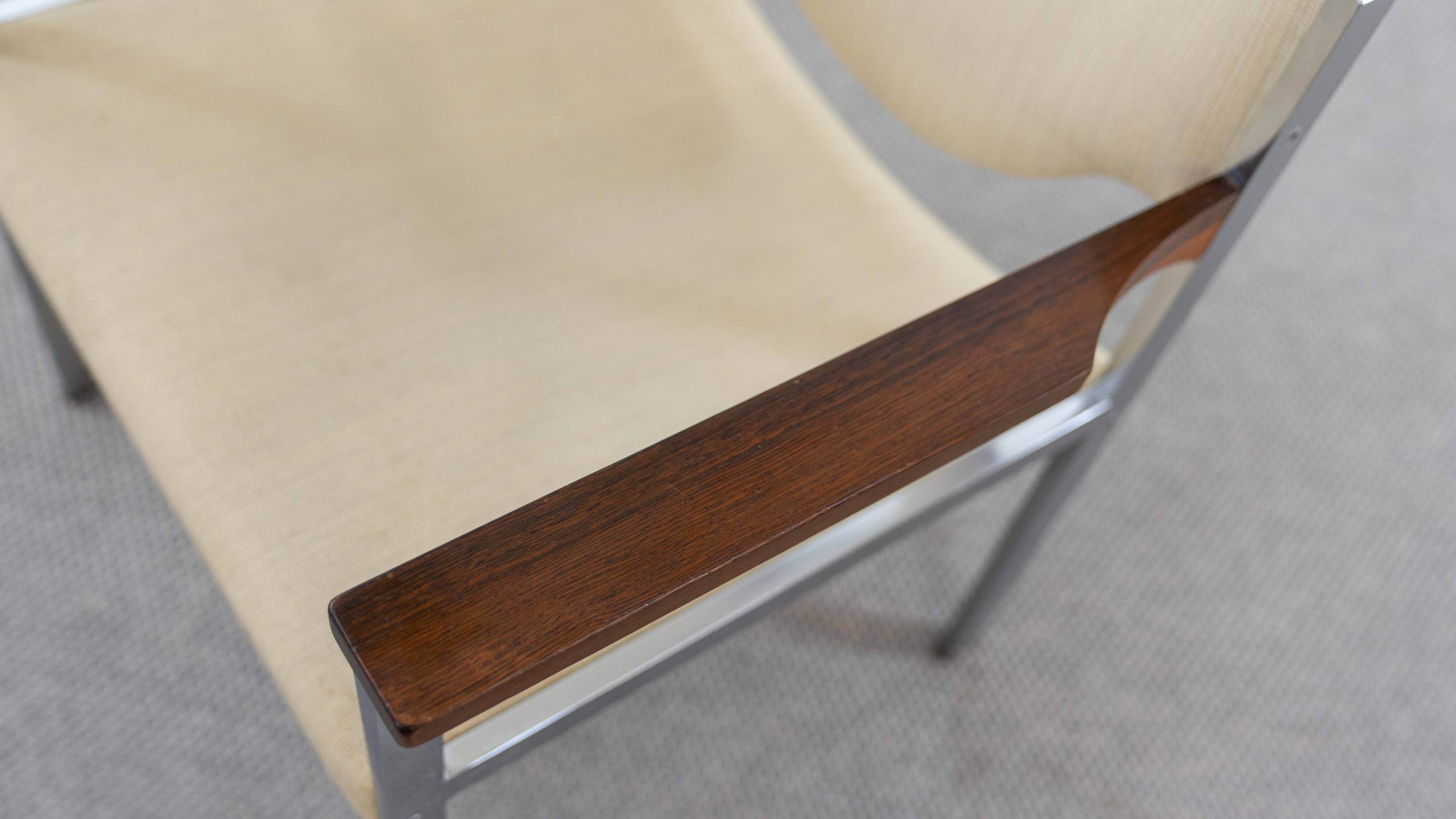 Pair club chairs, model 206 by lübke, 60s