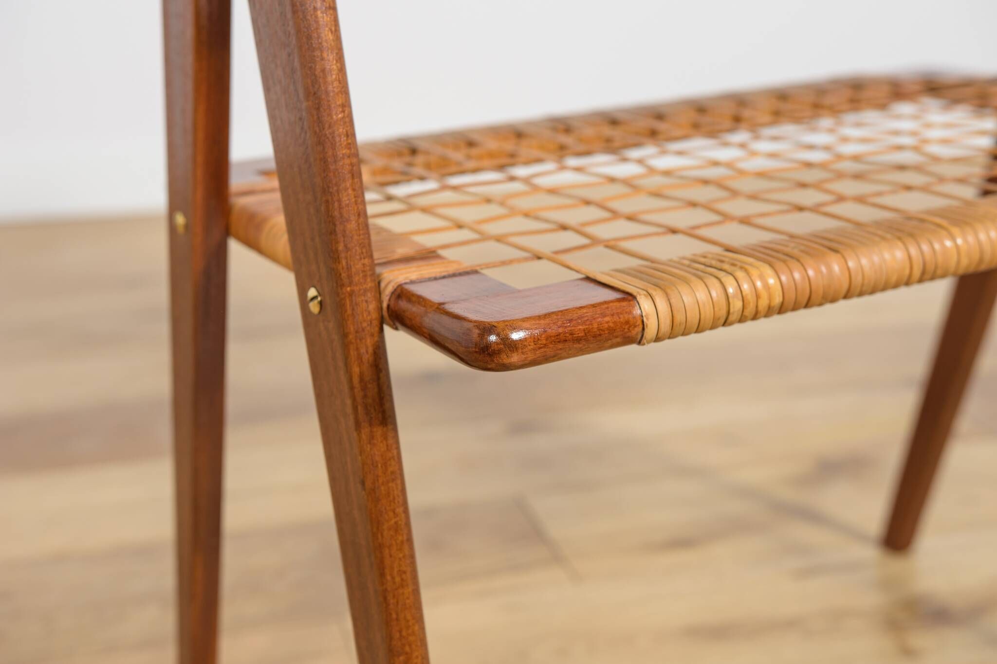 Mid-Century Teak and Rattan Nightstands by Søren Rasmussen, Denmark, 1960s,