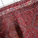 Antique Persian Shiraz handmade distressed rug 93 x 126 cm 1900s