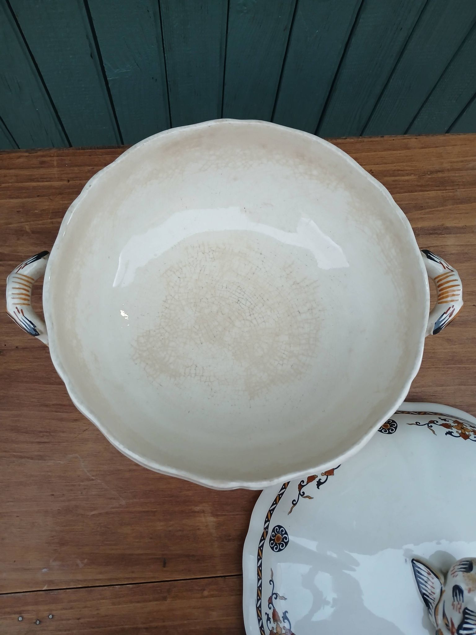 Large antique soup tureen Gien