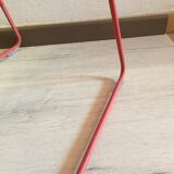 Red muuto "visu" chairs with sled base