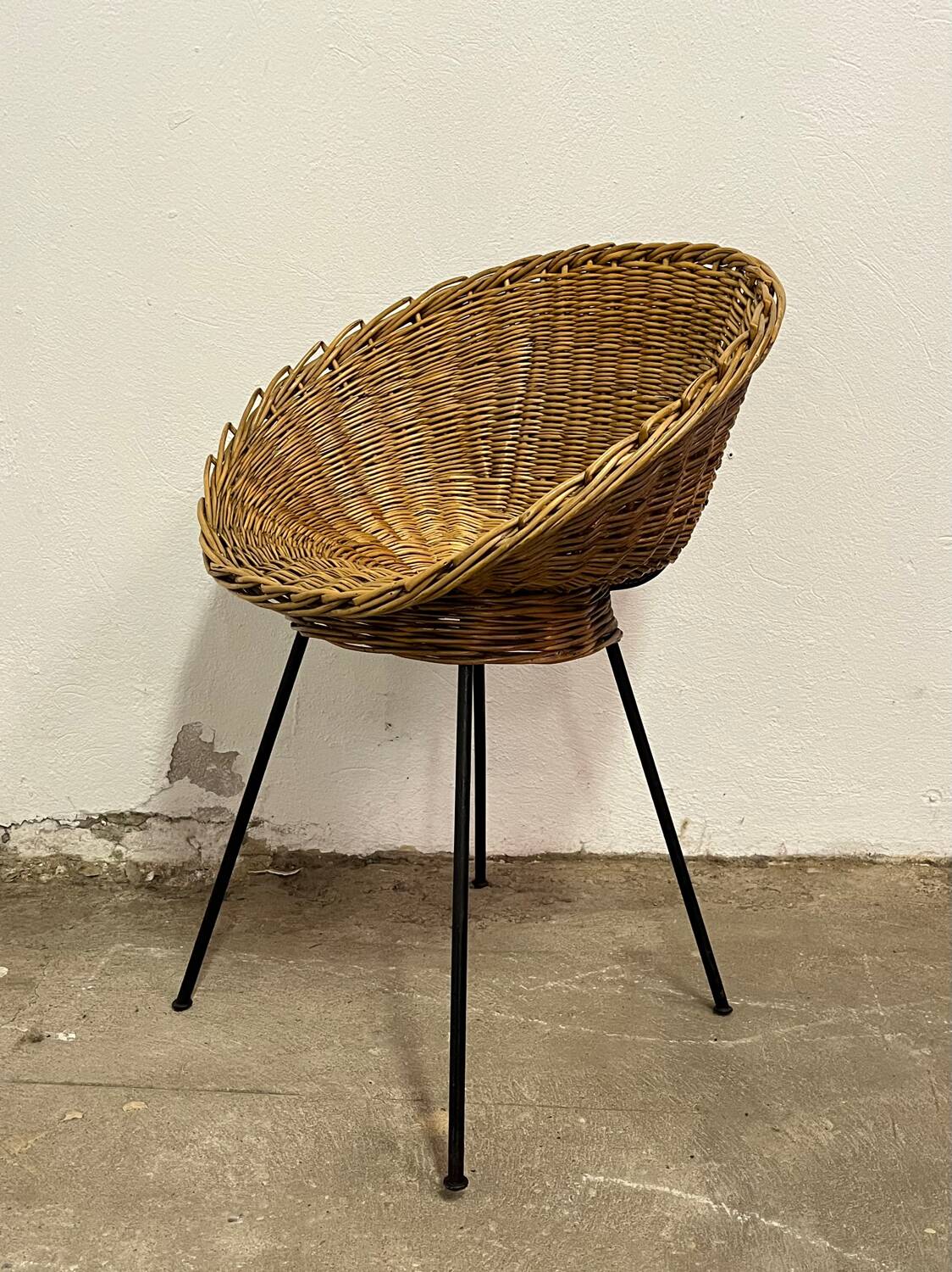 Vintage rattan basket chair