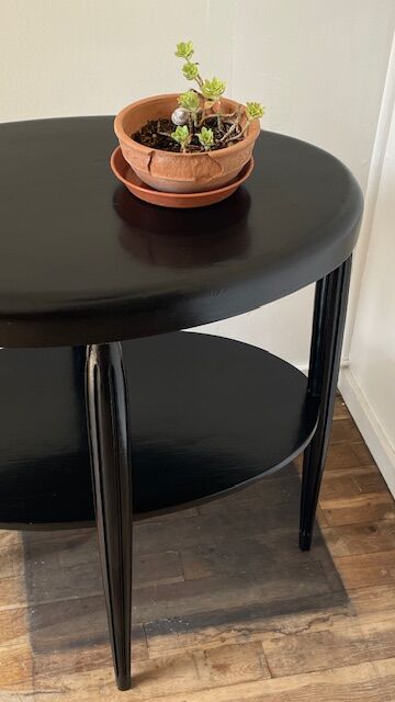 Gueridon console bois noir art déco
