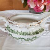 Service à thé en porcelaine anglaise, vert et or , antique