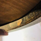 Swivel wooden armchair