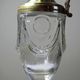 Vintage decorative jug in moulded glass and gilded brass, Italy circa 1980.