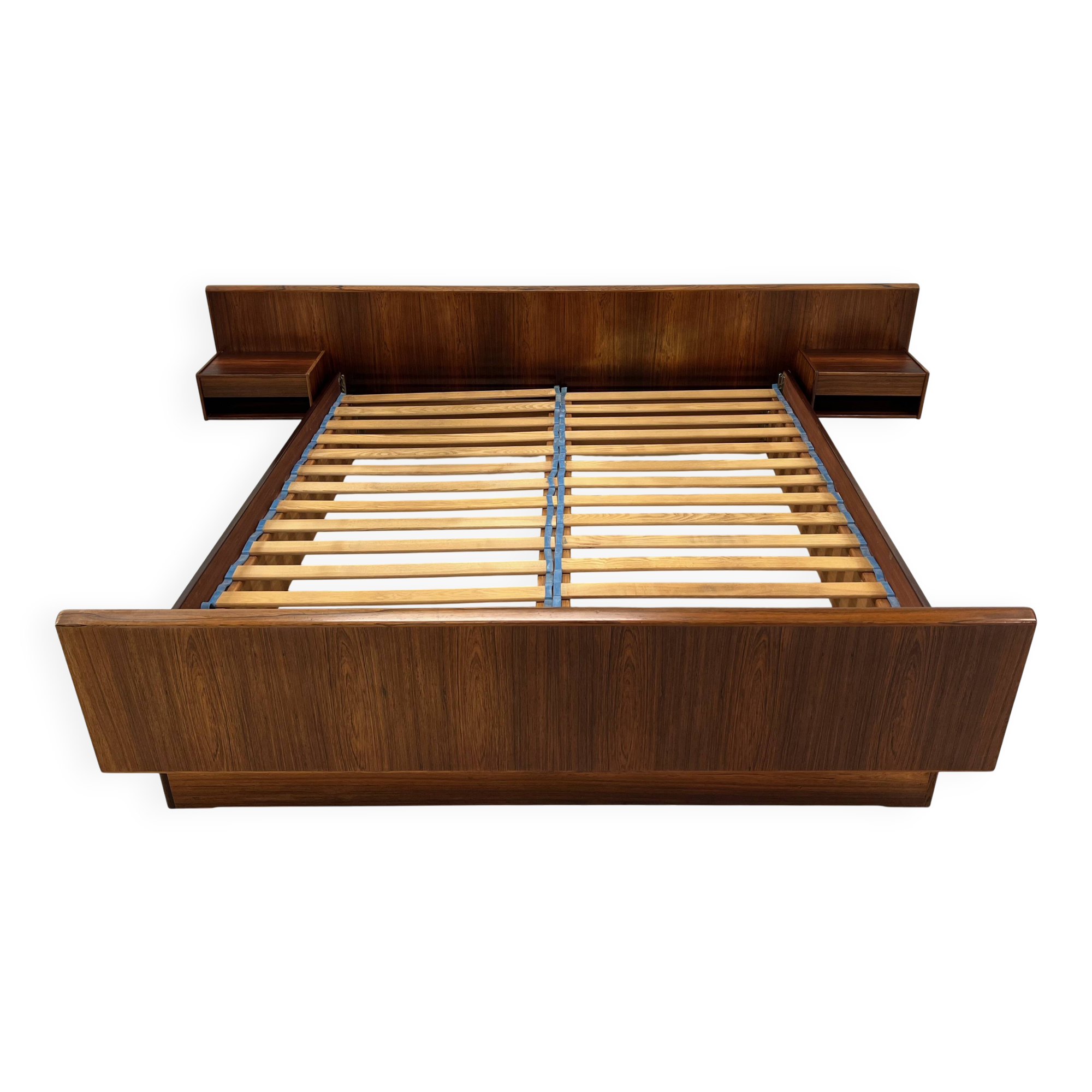 Danish Rosewood Double Floating Bed By Sannemans, 1970s.