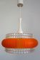 Lustre space age en plastique transparent et bande orange 70s
