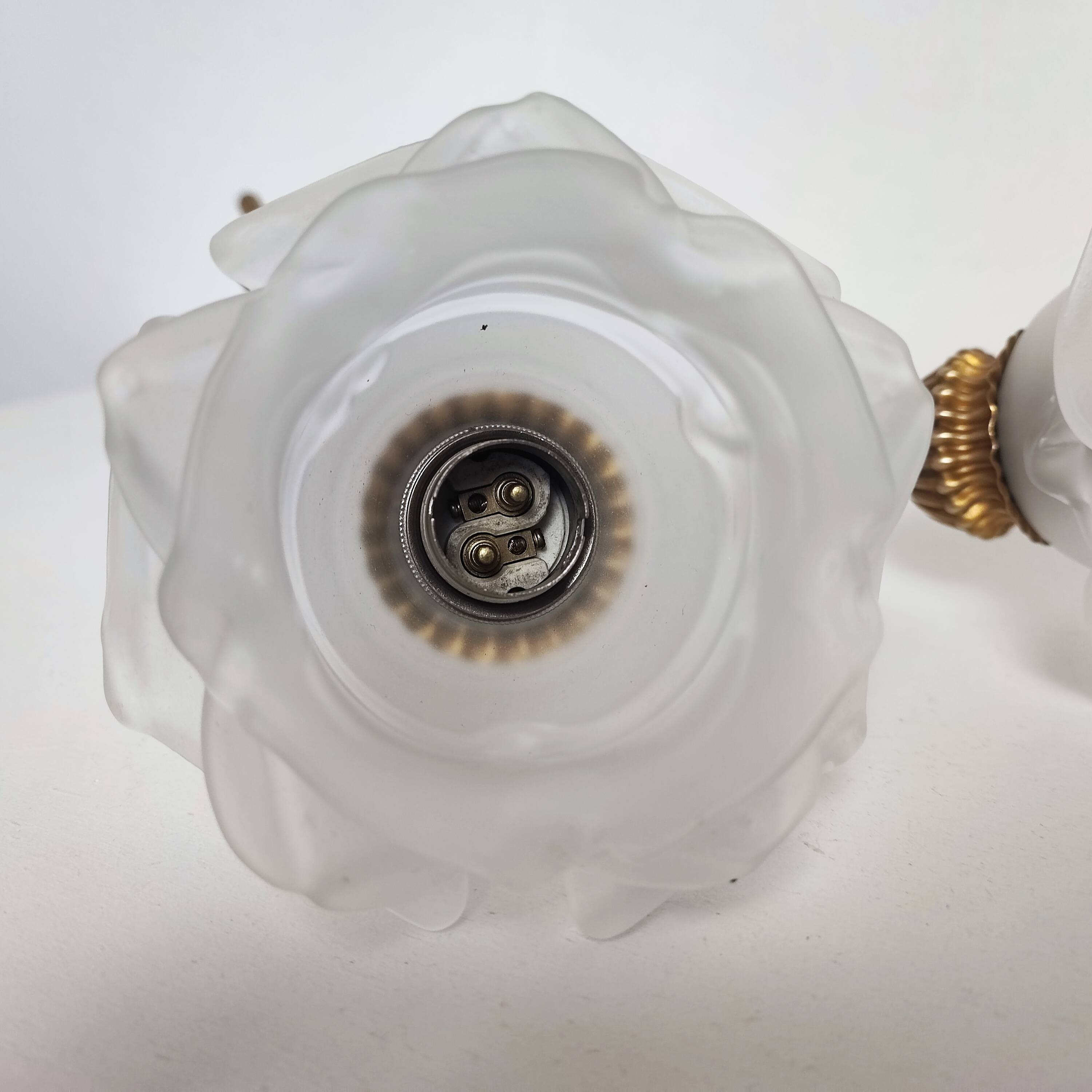 Double brass wall light