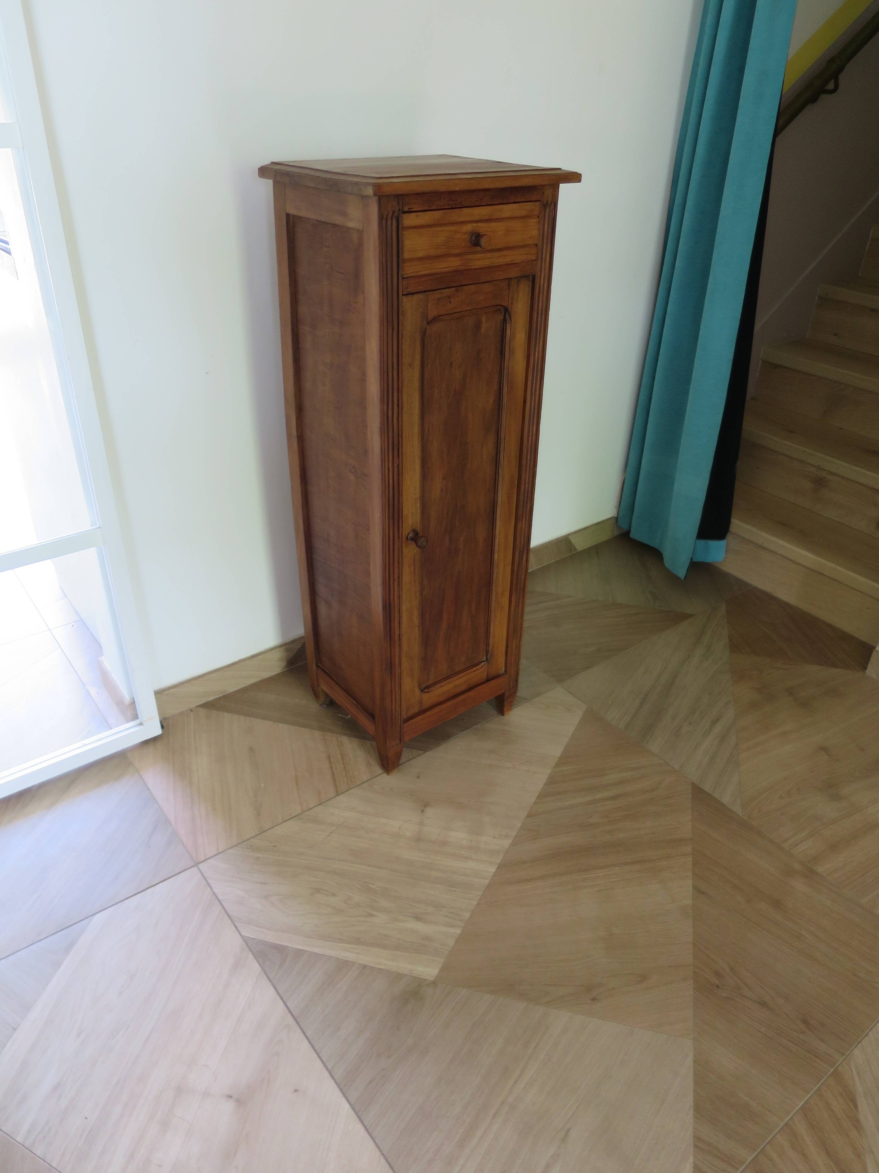 vintage - jam cabinet - side table - 1 drawer - 1 door - rustic style