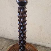 Oak floor lamp - In the style of Charles Dudouyt - Brutalist design