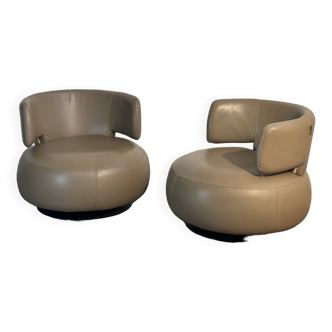 Pair of Roche Bobois Curl armchairs