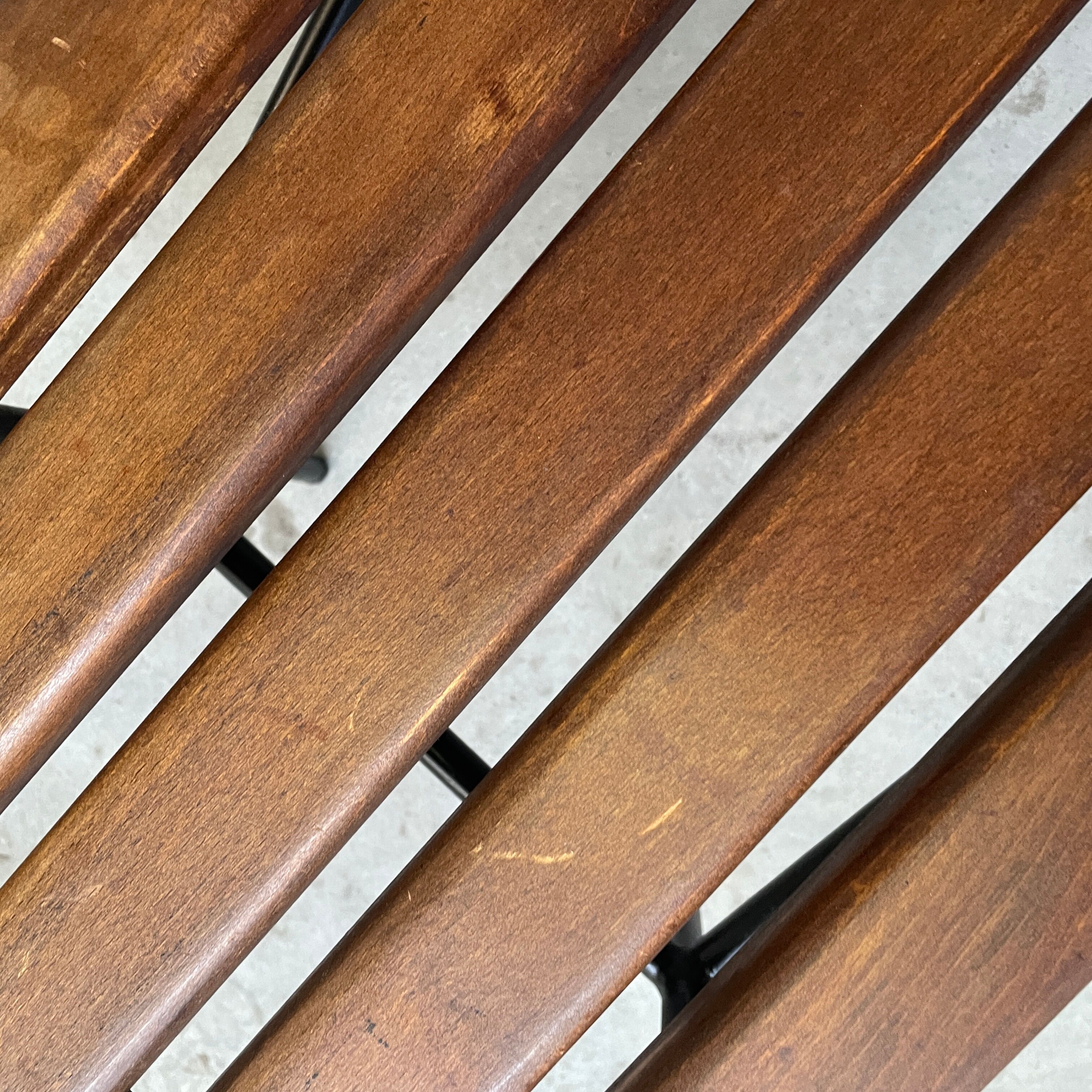 Bench, wood and metal