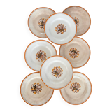 Set of 8 Creil et Montereau plates, Œillet model - earthenware plate